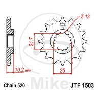 Ritzel 13 Zähne Teilung 520 für Kawasaki KEF...