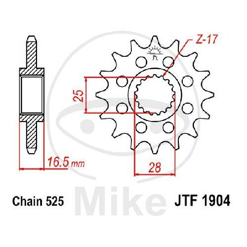 Pignon 16 Dents Division 525 pour KTM Adventure 950 990 1090 1190 Supermoto 990