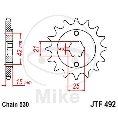 Piñón 15 Dientes División 530 para Ducati Pantah 600 SL TL