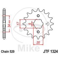 Pinion 14 Tooth Pitch 520 coarse toothed inner diameter...