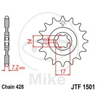 Pinion 12 Tooth Pitch 428 coarse toothed inner diameter...