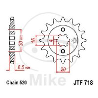 Pignon 13 Dents Division 520 pour Husqvarna CR 125 WR 125