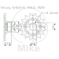 Ritzel 16 Zähne Teilung 525 für MV Agusta...