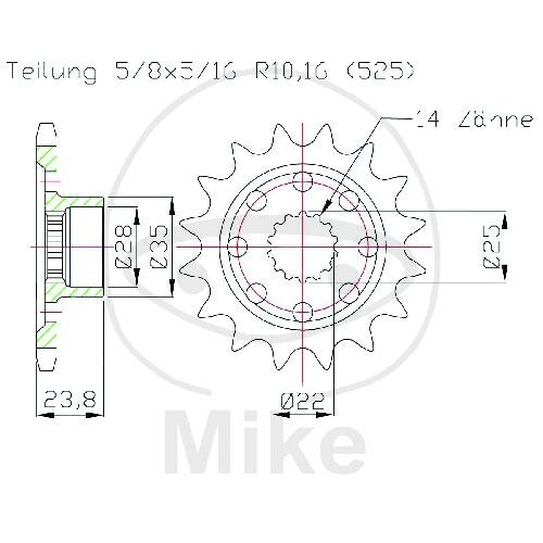 Ritzel 17 Zähne Teilung 525 für MV Agusta Brutale 800 Dragster 800 F3 800