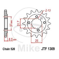 Ritzel 15 Zähne Teilung 520 für Honda XR 600 R...