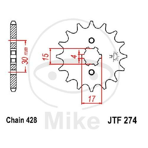 Piñón 14 Dientes División 428 para Honda CRF 100 F MSX 125 MTX 80 R2