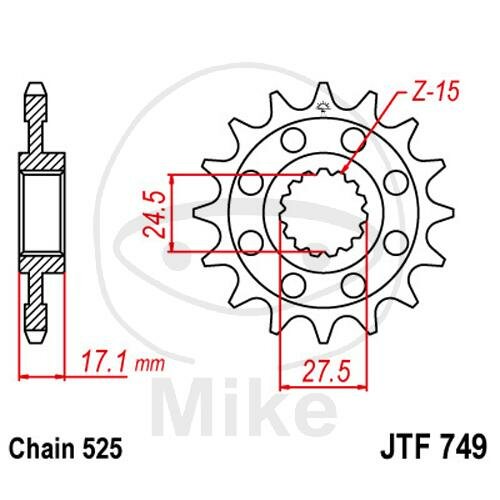 Pignon 16 Dents Division 525 pour Ducati Panigale 1100 1199 Streetfighter 1100