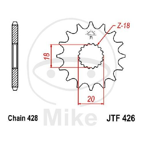 Pignon 15 Dents Division 428 pour Suzuki DR 125 S GN 125 GS 125 RM 125