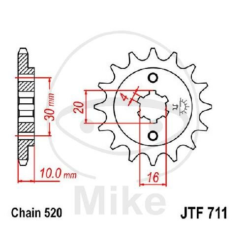 Pignon 14 Dents Division 520 pour Cagiva Mito 125 N1 125 Raptor 125 Supercity 125