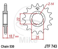 Ritzel 15 Zähne Teilung 530 für Ducati...