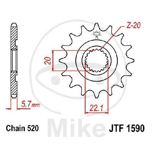 Ritzel 13 Zähne Teilung 520 für Yamaha WR 250 YZ 125 250