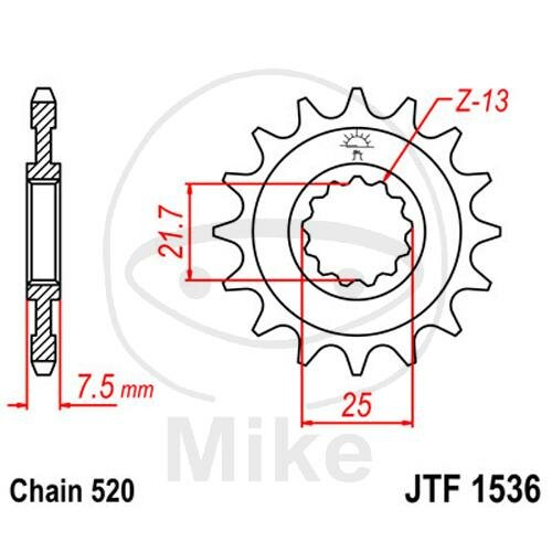Pinion 14 Tooth Pitch 520 for Kawasaki KFX 450 R ZX-6R 600 636 Ninja