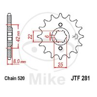 Pinion 13 Tooth Pitch 520 for Honda CB 250 RS CL 250 S XL...