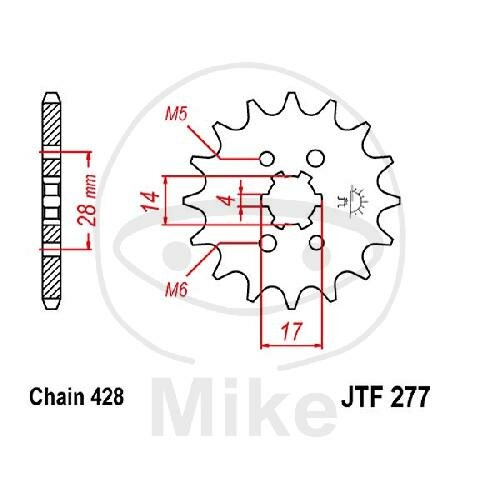 Pignone 13 Denti Divisione 428 per Derbi Senda 125 Honda CRF 125 TRX 90
