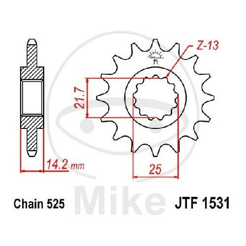Ritzel 15 Zähne Teilung 525 für Kawasaki ZR 750 C D Zephyr