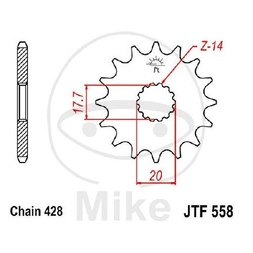 Pignone 20 Denti Divisione 428 per Derbi GPR 125 Kawasaki Z 125 K Yamaha DT 125