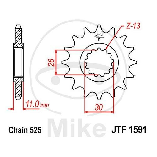 Pignon 16 Dents Division 525 pour Yamaha FZ8 800 MT-07 700 MT-09 850 900