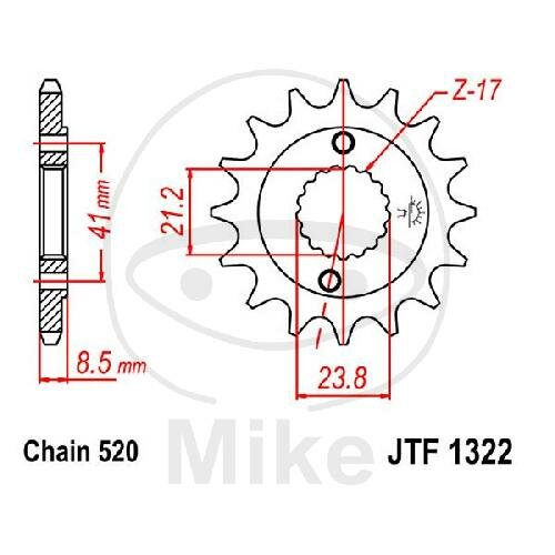 Pinion 14 Tooth Pitch 520 for Honda TRX 400 EX Fourtrax XR 400 R