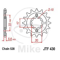 Ritzel 13 Zähne Teilung 520 für Kawasaki KX 250...
