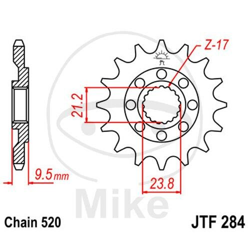 Piñón 15 Dientes División 520 para Honda CR 250 500 R CRF 450 TRX 450