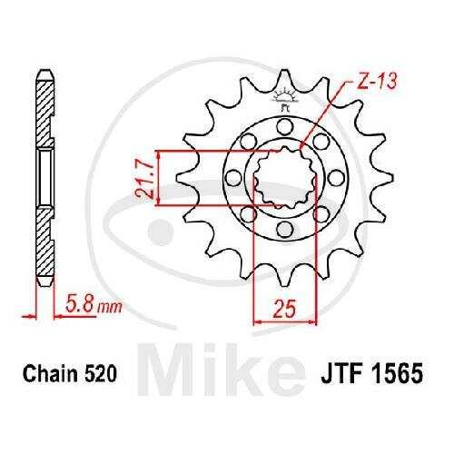 Pignon 12 Dents Division 520 pour Kawasaki KLX 450 R KX 450 F