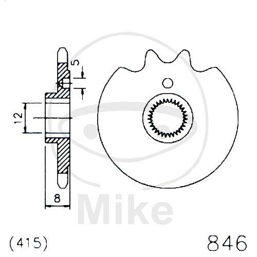 Pignon 14 Dents Division 415 pour Zündapp CS 50 Hai 50 ZD 20 25 40 50 ZX 25