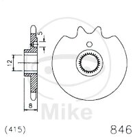 Pinion 14 Tooth Pitch 415 for Zündapp CS 50 Hai 50...