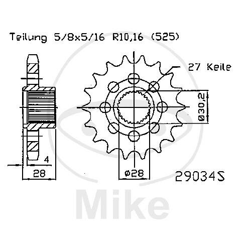 Pinion 18 Tooth Pitch 525 for Aprilia Mana 850
