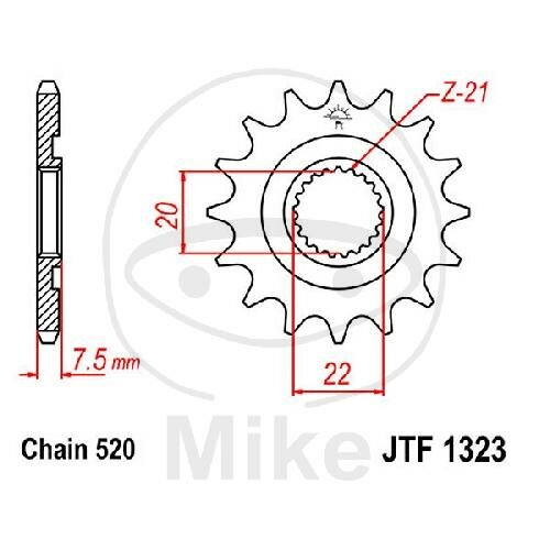Ritzel 14 Zähne Teilung 520 für Honda CR 125 R CRF 250 R X