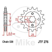 Ritzel 15 Zähne Teilung 520 für Honda CB 250...