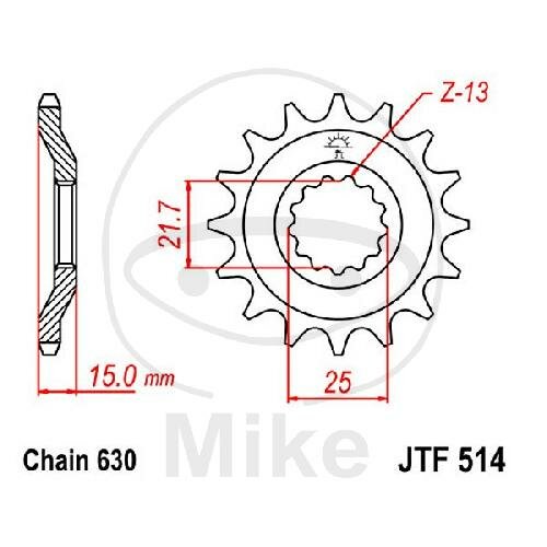 Pignon 15 Dents Division 630 pour Kawasaki GPZ 750 A Uni Trak Z 750 GP