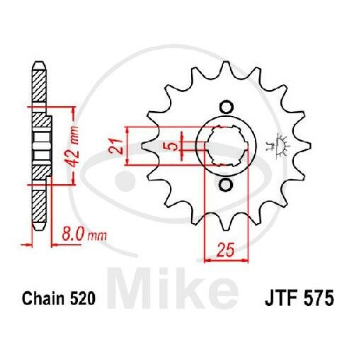 Pignone 15 Denti Divisione 520 per Yamaha SRX 600 TT 600 XJR 400 XT 550 600