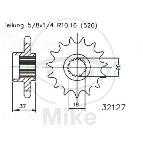 Ritzel 17 Zähne Teilung 520 für Aeon Cobra 125 180 RS 2WD Overland 180