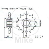 Ritzel 17 Zähne Teilung 520 für Aeon Cobra 125...