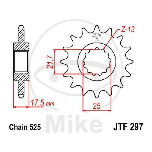 Pignone 15 Denti Divisione 525 per Honda CB 500 CB-1 400 CBF 500 CBR 400 RR