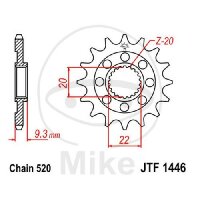 Ritzel 14 Zähne Teilung 520 für Kawasaki KX 250...
