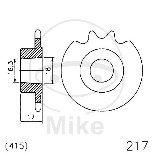 Pinion 11 Tooth Pitch 415 for Hercules KX-5 50