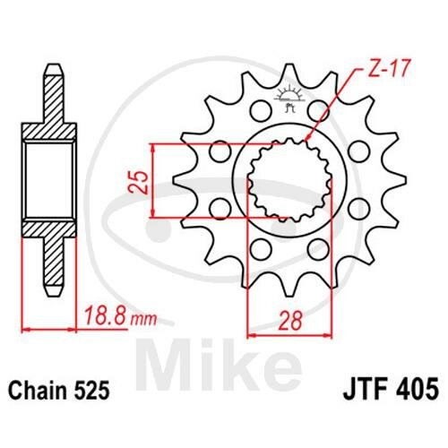 Ritzel 19 Zähne Teilung 525 für BMW F 800 800 R