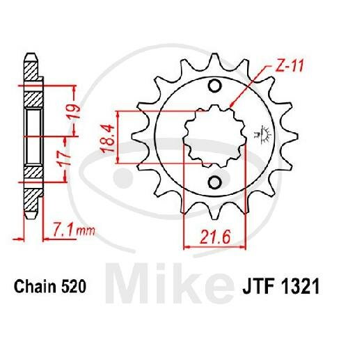 Pignone 13 Denti Divisione 520 per Honda CB 300 CBF 250 CBR 250 CRF 250 XR 250