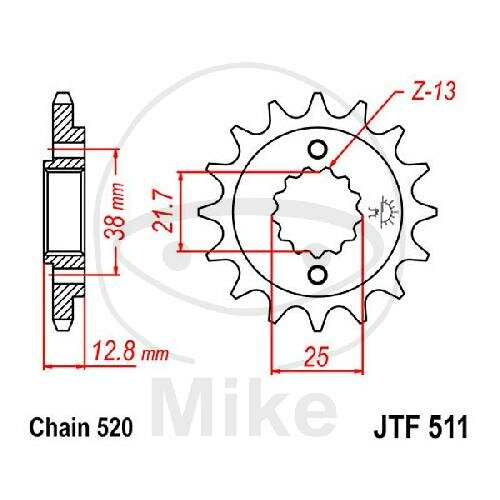 Piñón 14 Dientes División 520 para Kawasaki KL 650 B Tengai KLR 650 C KLX 650