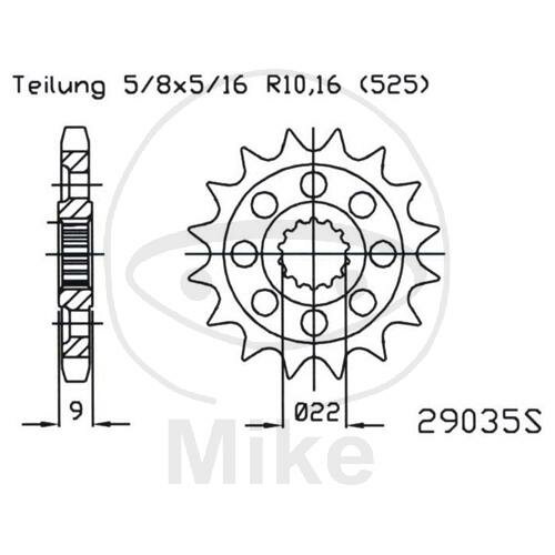 Pinion 16 Tooth Pitch 525 for Benelli TNT 899 1130 Tornado 1130 Tre-K 899