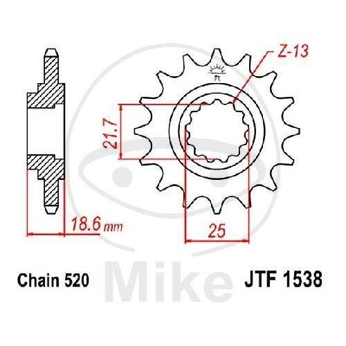 Pignone 14 Denti Divisione 520 per Kawasaki Z 750 800
