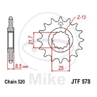 Ritzel 15 Zähne Teilung 520 für Yamaha XTZ 750...