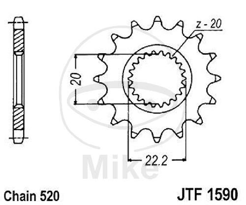 Pignon 14 Dents Division 520 pour Gas Gas EC 250 Yamaha WR 250 YZ 125 250