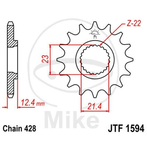 Ritzel 15 Zähne Teilung 428 für Yamaha XG 250 Tricker XT 250 YBR 250