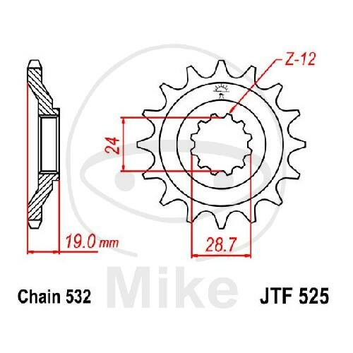 Pinion 17 Tooth Pitch 532 for Kawasaki ZX-10 1000 B Tomcat, 28,40 €
