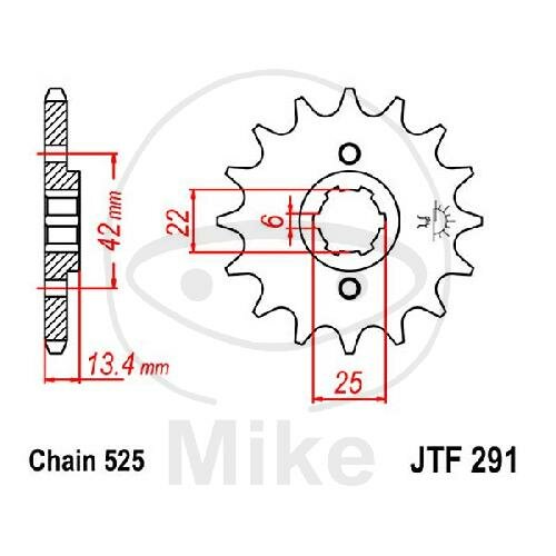 Piñón 15 Dientes División 525 para Husqvarna CR 250 SM 450 510 610 TC 250 450