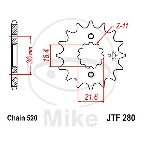Pinion 13 Tooth Pitch 520 for Honda NX 250