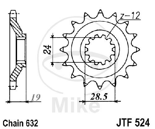 Pinion 15 Tooth Pitch 632 for Kawasaki GPZ 1000 RX Ninja