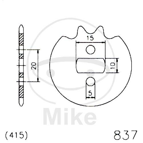 Pignone 11 Denti Divisione 415 per Zündapp ZA 25 40 50 ZR 10 25 20 25 30 50